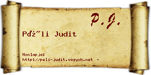 Péli Judit névjegykártya